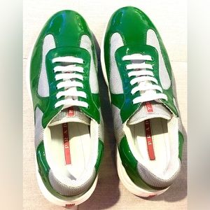 Prada America’s Cup Patent Leather & Technical Fabric Sneakers
